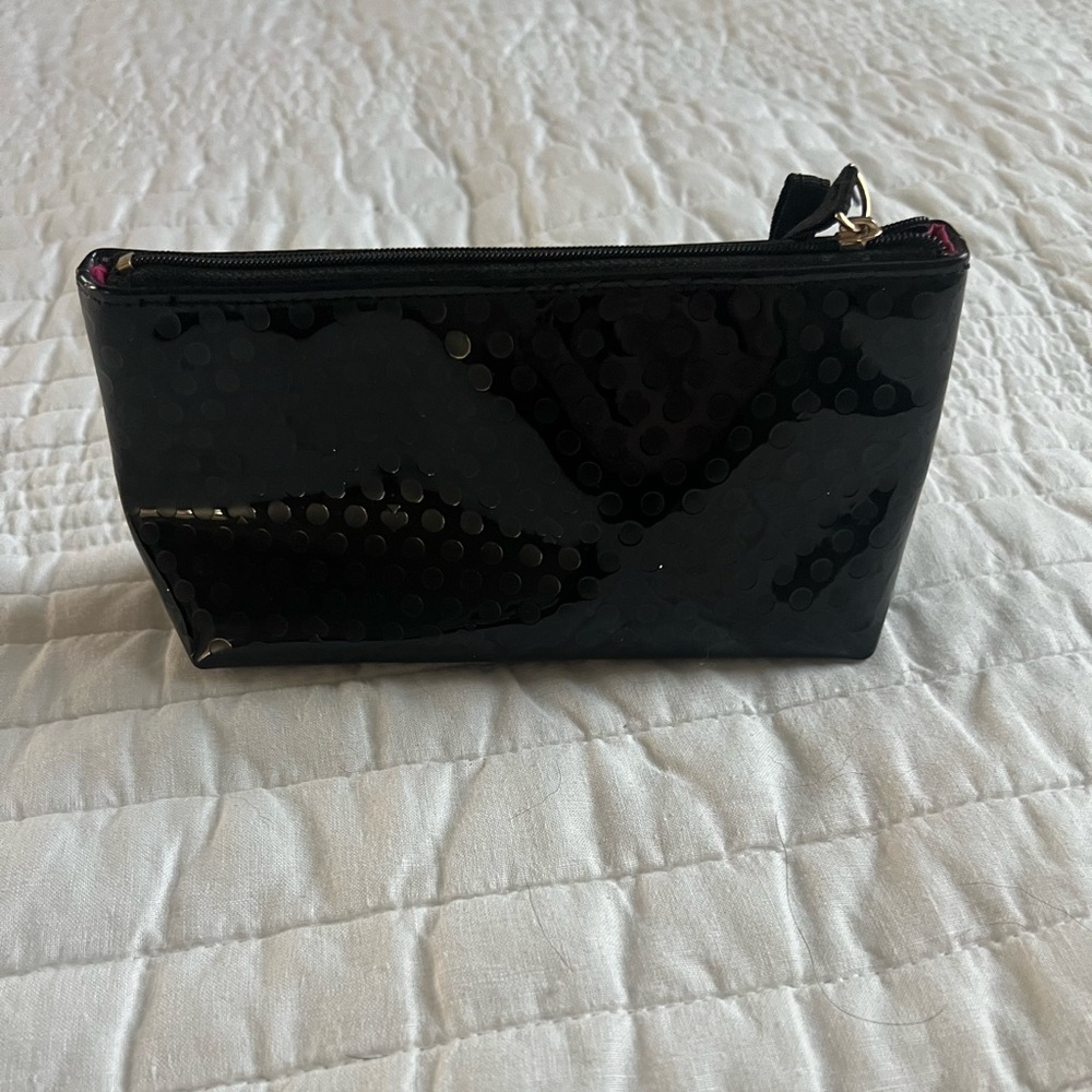 Kate Spade Black Glossy Dot Cosmetic Bag - Picture 3 of 5